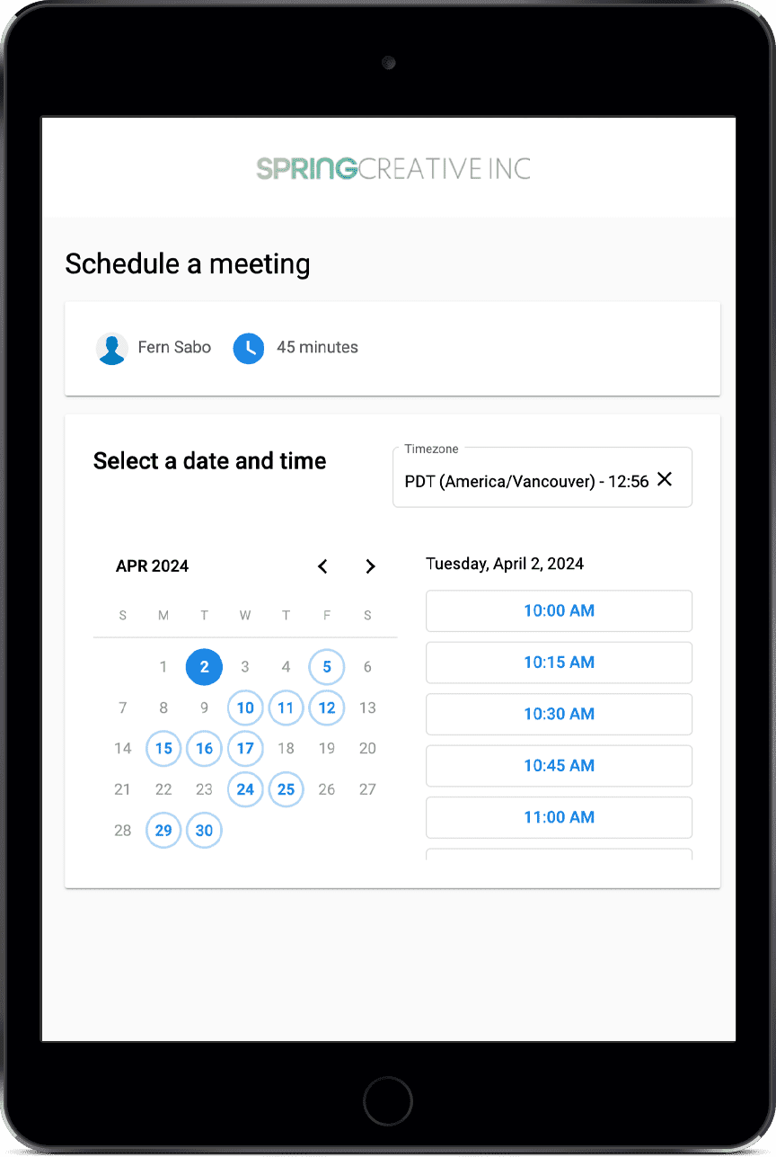 Spring-Creative-Inc-Booking-Calendar Spring-Creative-Inc-Booking-Calendar